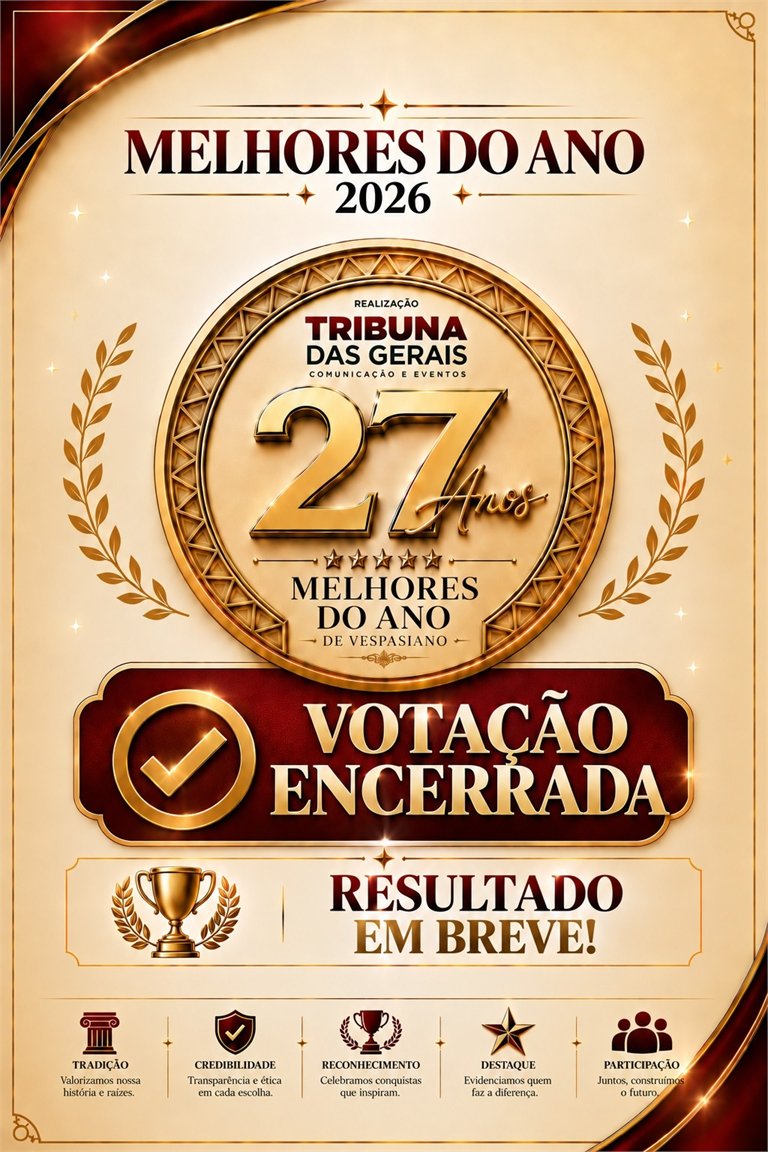 Melhores do Ano de Vespasiano 2026: votação encerrada, resultado em breve